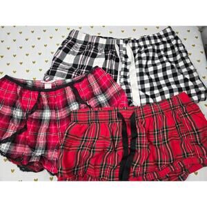Victorias Secret lot of 3 small sleep shorts boxers pajamas bottoms plaid